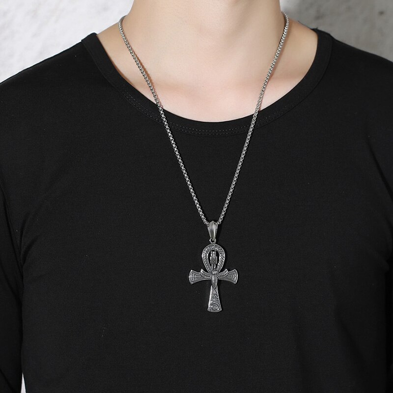 Ankh illuminati egyptisk eye of ra hedensk kryss av livsvern tinn anheng