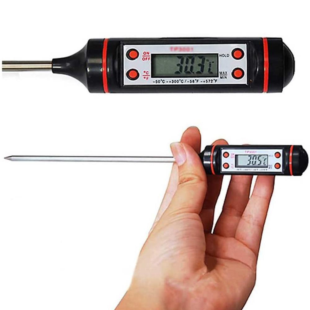 Termómetro Digital de temperatura de aceite para cocina, medidor de temperatura de aceite para hornear barbacoa negra, Termómetro de aguja para alimentos,