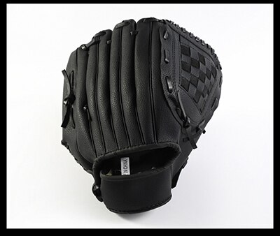 One Piece Thicken PU Baseball Glove Softball Training 10.5" 11.5" 12.5" Left Hand Infielder's Glove Men Women Kids: Black / 10.5 inches