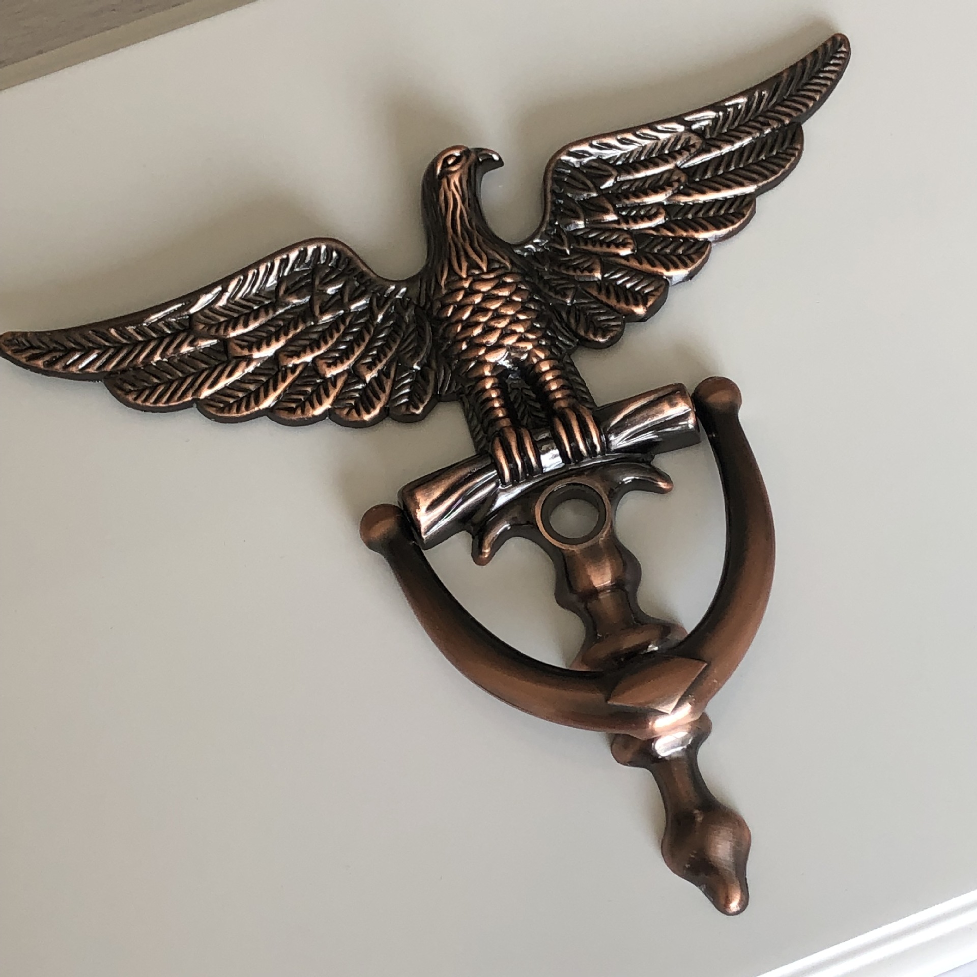 Knocker Door Anti-theft Door Knocker European Eagle Head Zinc Alloy Knocker Ring Home Decoration Ring Door Handle Hardware: red