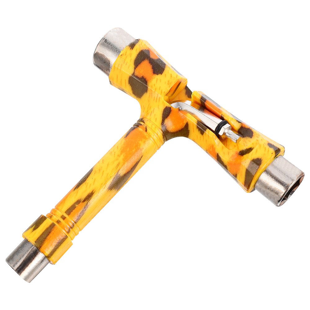 All-in-One Skate Tools Multi-Function Portable Skateboard T Tool Accessory: Leopard pattern