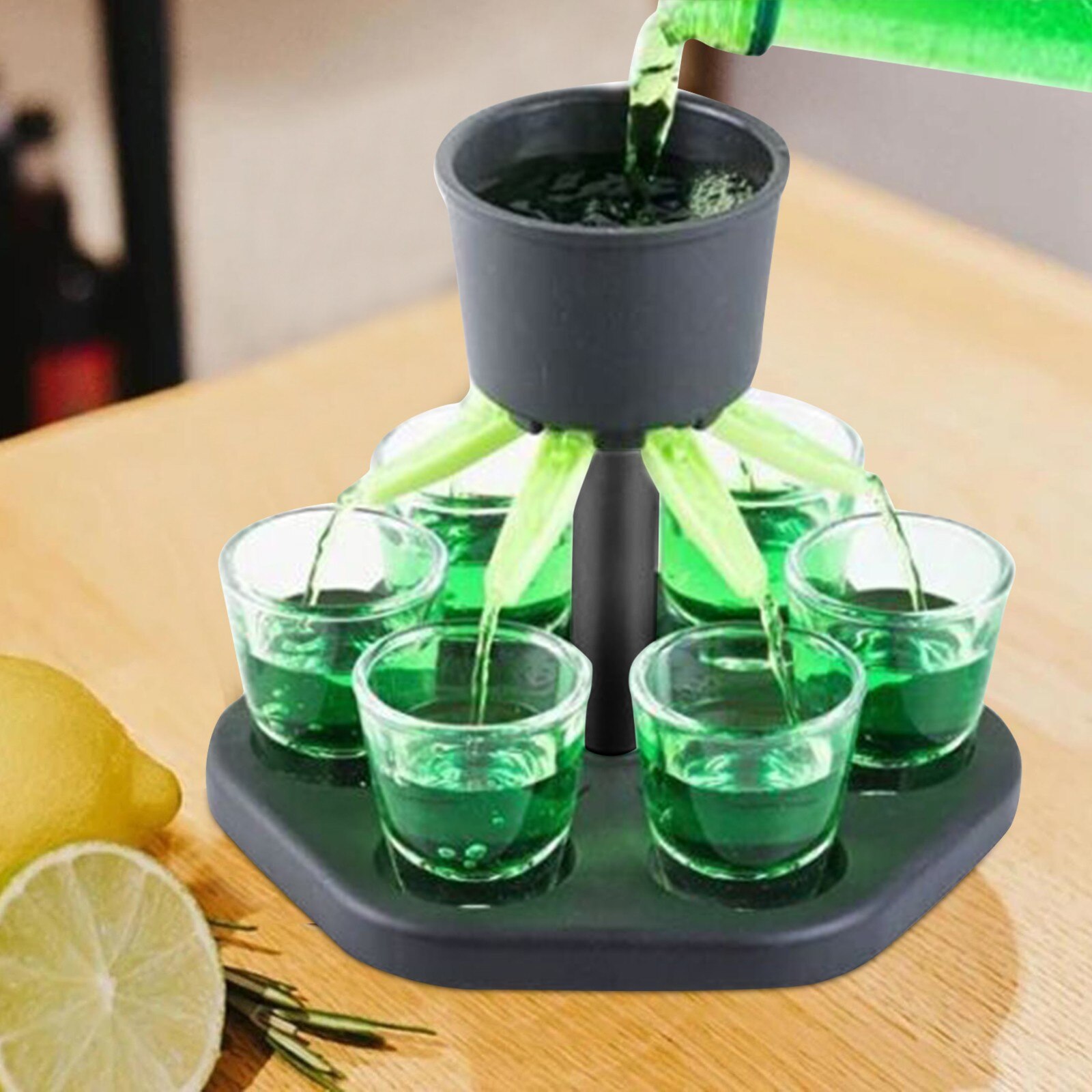 6 Shot Pouring Wine Dispenser Holder Plastic Star Shaped Beer Champagne Quick Filling Dispenser Rack Drinking Game Bar Supplies