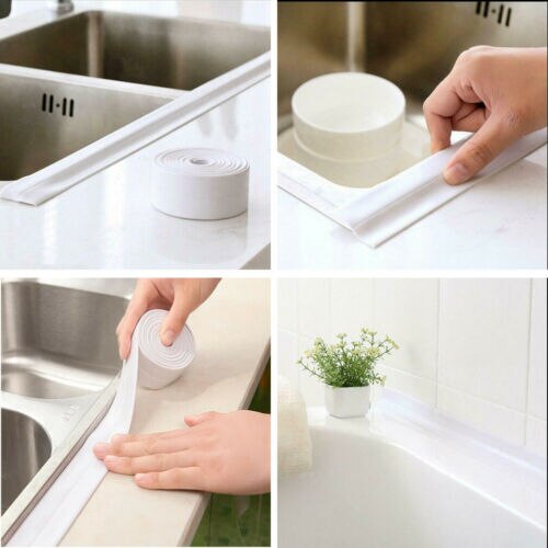 Tira de sellado de pared impermeable, cinta de calafateo autoadhesiva para cocina, nueva cinta de moho impermeable para baño, fácil de limpiar