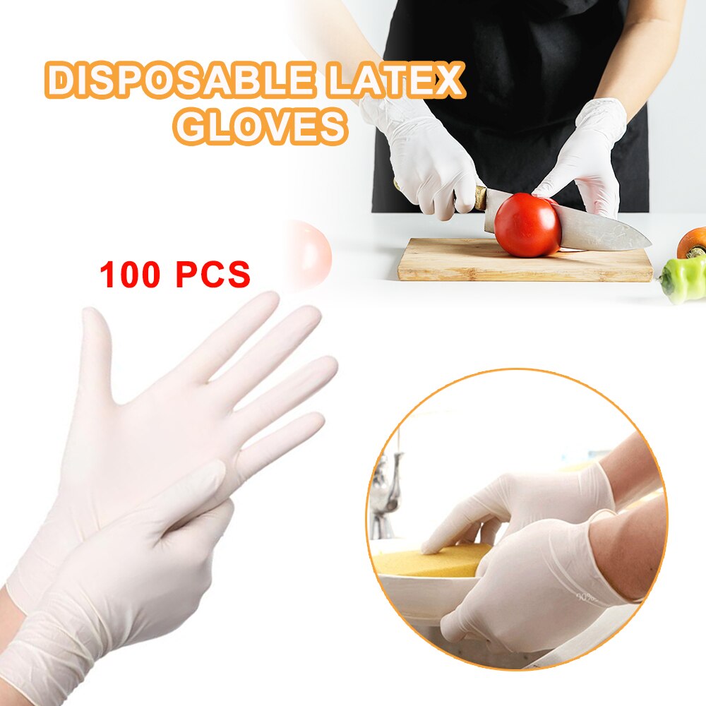 100 stücke Einweg Latex Handschuhe Weiß Nicht-Unterhose Säure Handschuh