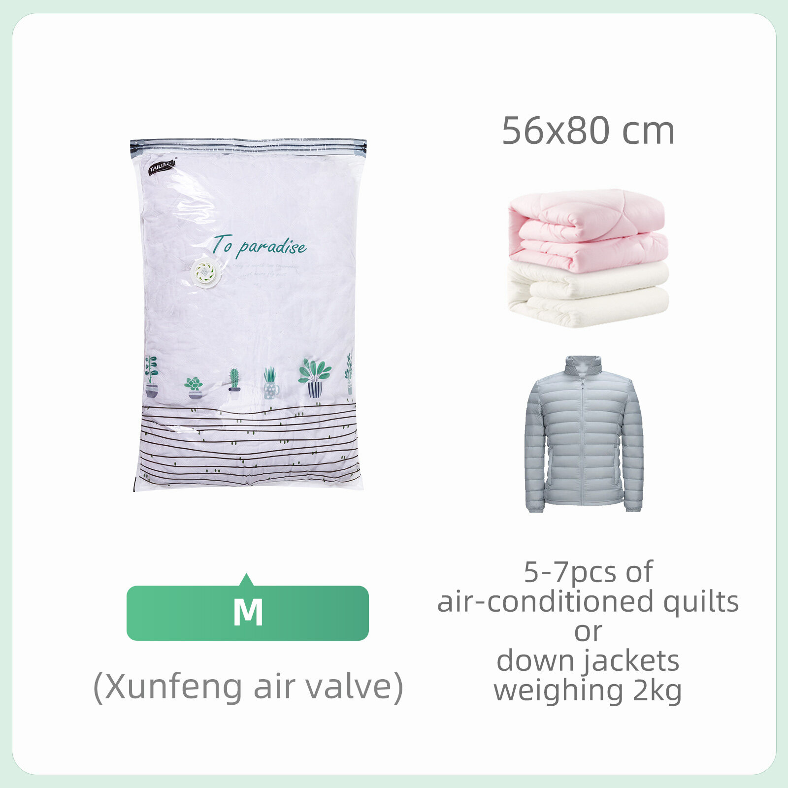 Bolsas de vacío cúbicas TAILI, bolsa de almacenamiento grande para ropa, edredones, mantas, sin necesidad de herramientas, bolsa de compresión para bolsa de almacenamiento de viaje: Caqui