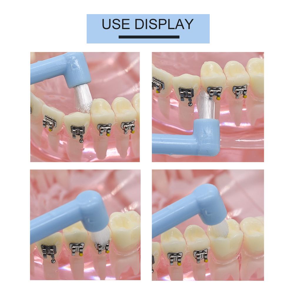 1 stk ortodontisk tandbørste interdental tandbørste lille hoved blødt hår korrekturtænder bøjler tandtråd mundtandpleje
