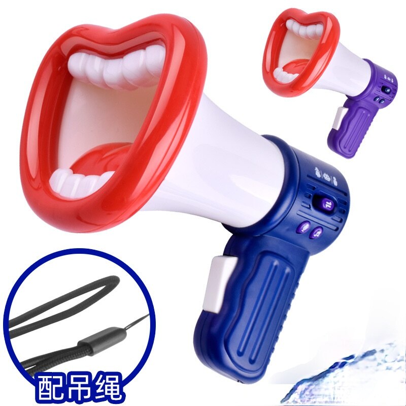 Divertente cambia voce creativo divertente amplificatore portatile aggiornamento musica multicanale cambia voce corno giocattolo scherzo giocattoli roba strano: English style white