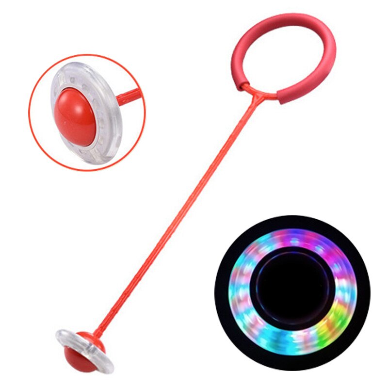 Flash Springen Voet Force Bal Kinderen Outdoor Fun Sport Speelgoed Led Kinderen Springen Ring Springen Cirkel Bal Kind-Ouder games: Rood