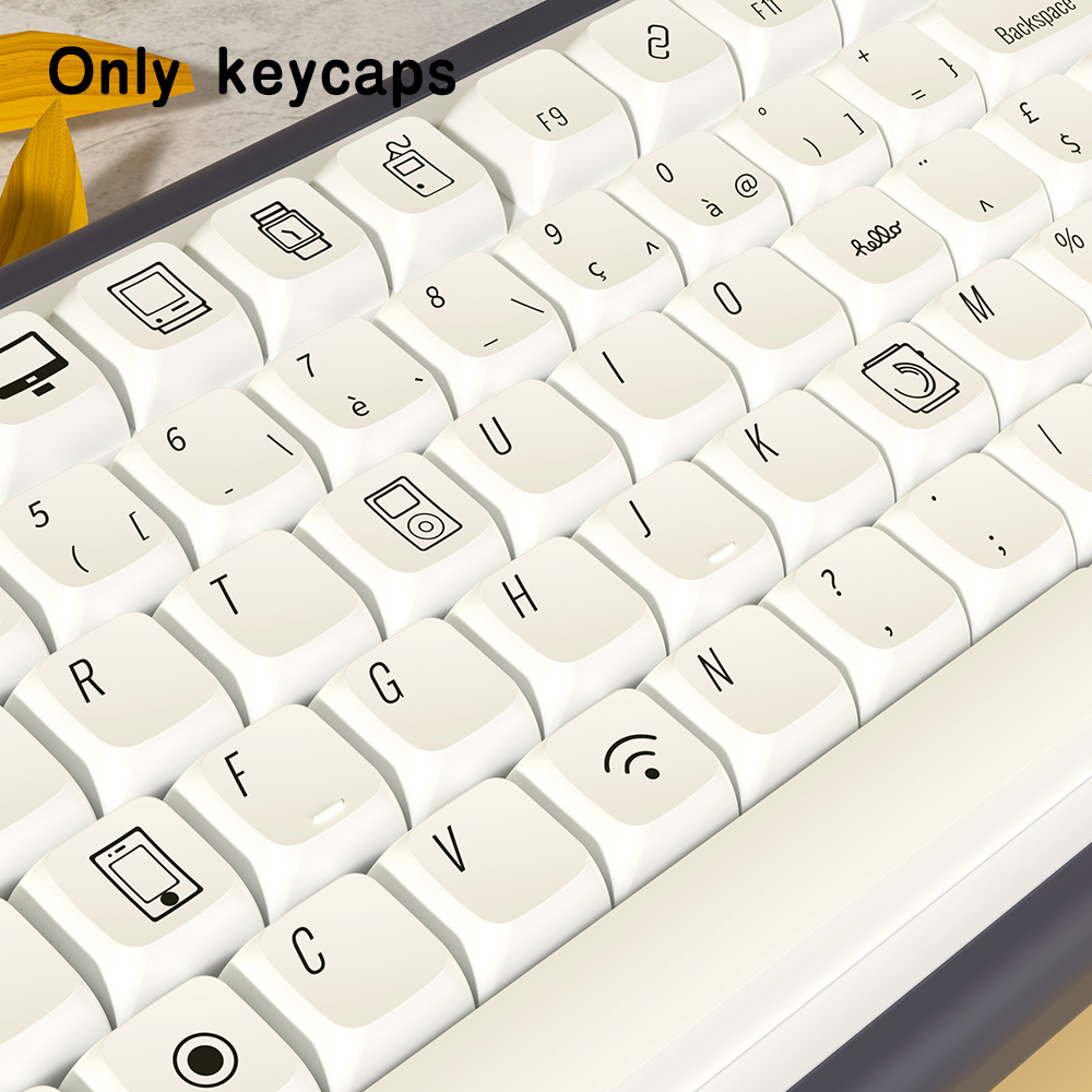 Teclas PBT de perfil XDA para Apple ISO MAC, teclas brasileñas coreanas, japonesas, rusas, españoles y francesas para teclado mecánico GK61
