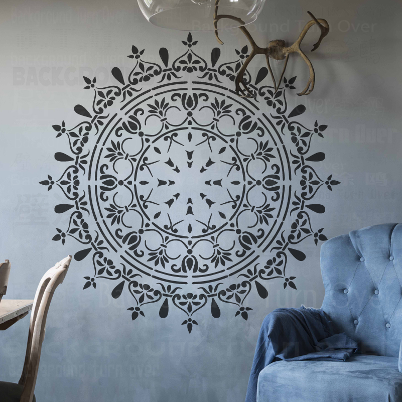Plantilla de Mandala Extra grande de 70cm - 110cm para pintar decoraciones de flores de pared grande plantilla de suelo pintura plantillas redondas patrones S280
