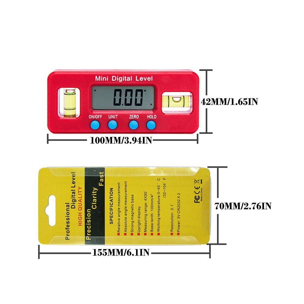360 Degree Mini Digital Protractor Angle Finder Inclinometer Electronic Level With Magnetic Bottom Angle Measuring Tool