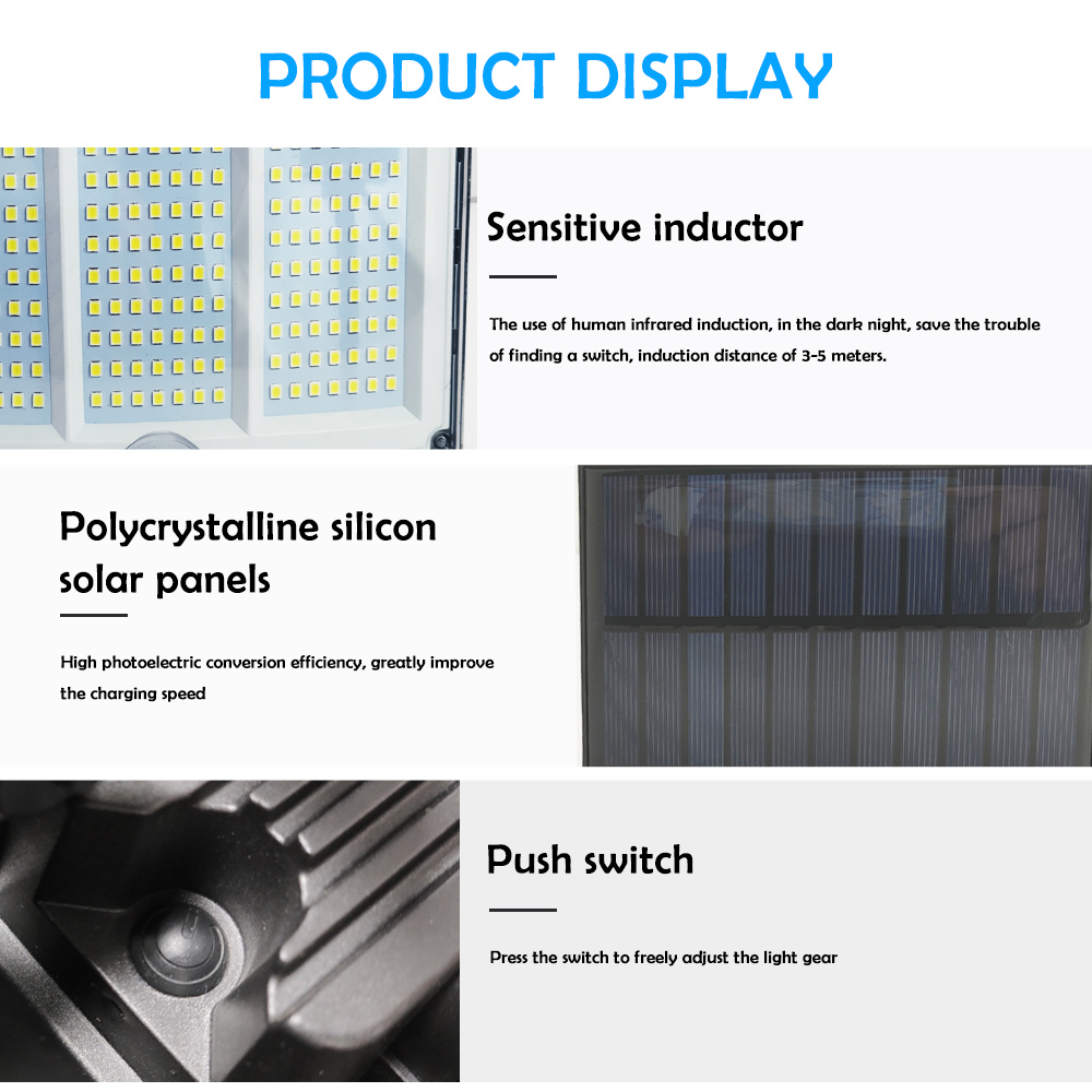 Buitenverlichting op zonne-energie, 210 led's, bewegingssensor, waterdichte wandlamp op zonne-energie, tuinhek, 3 standen.