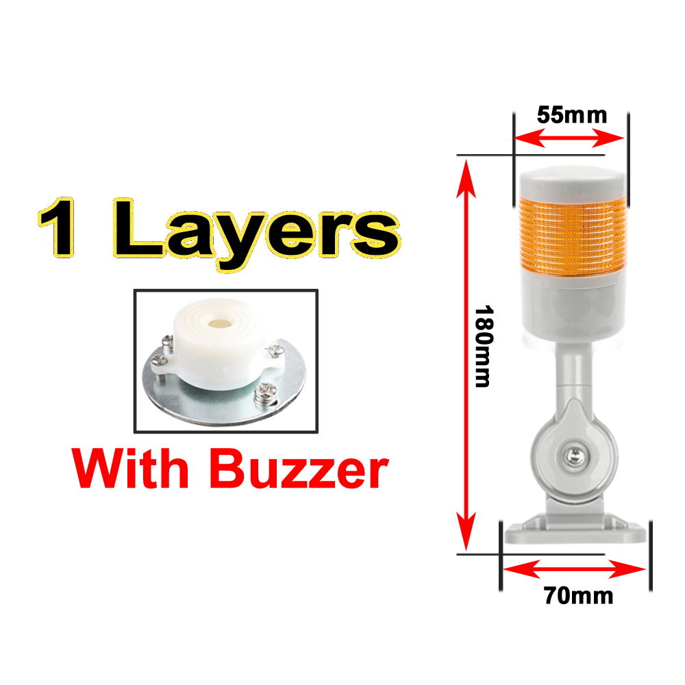 180 pila giratoria luz roja naranja ámbar verde luz de advertencia industrial para máquina CNC 24V CC 12V luz intermitente constante LED