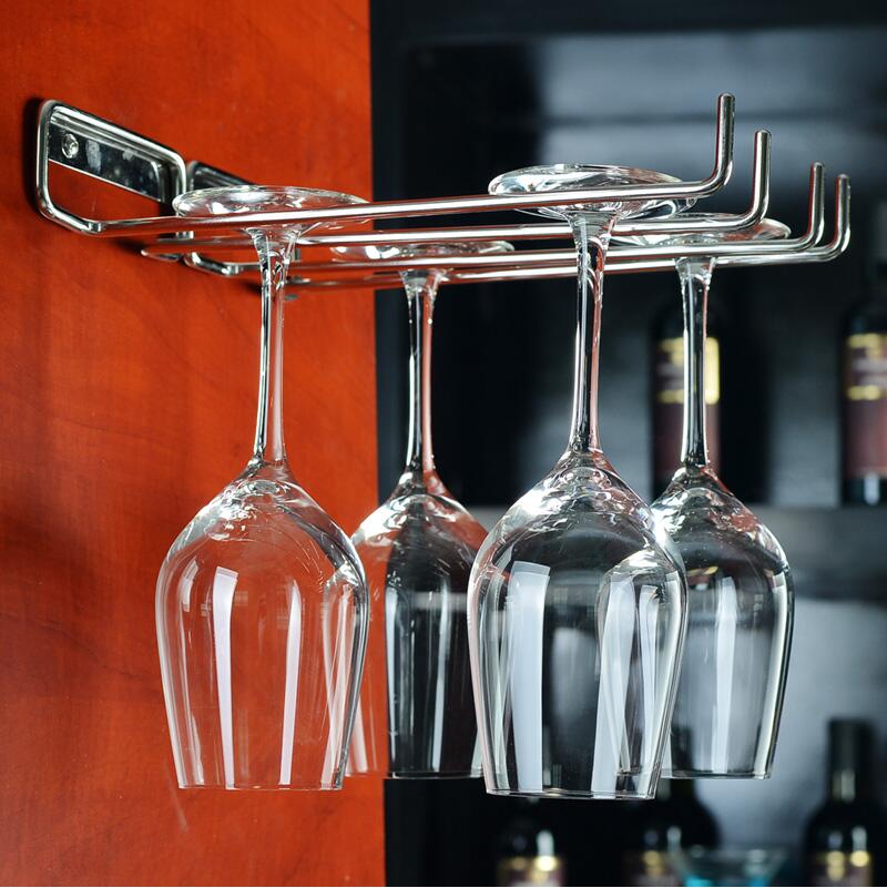 Hanging Metal Wine Cup Rack Silver/Gold Bar Single... – Grandado