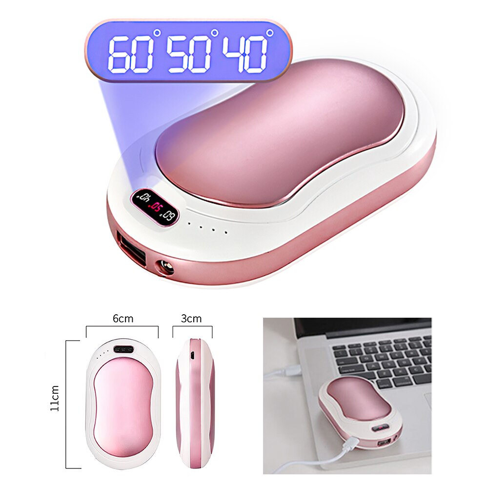 DIOZO-calentador de manos eléctrico Mini 2 en 1, calentador de manos portátil, recargable por USB, almohadilla de calefacción