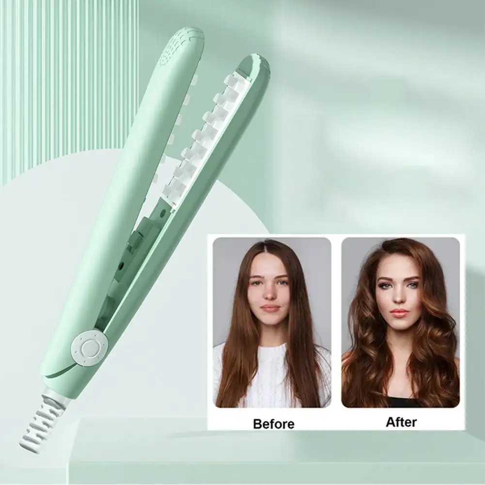 Plancha rizadora de pelo esponjosa, rizador portátil inteligente de temperatura constante, herramienta eléctrica de estilo de cabello de larga duración