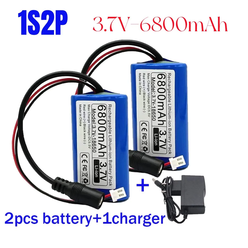 Microcontrolador de batería de litio 3,7 recargable, luz LED para exteriores, Altavoz Bluetooth, fuente de alimentación de respaldo de Audio, 18650 V, 1s2p, 1s3p: Negro