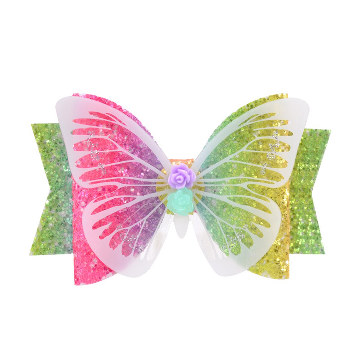 Małe dziewczynki błyszcząca ozdoba robić włosów łuki świecący robić włosów w kształcie motyla Barrettes zaciski krokodylkowe upominki na przyjęcie urodzinowe: 2