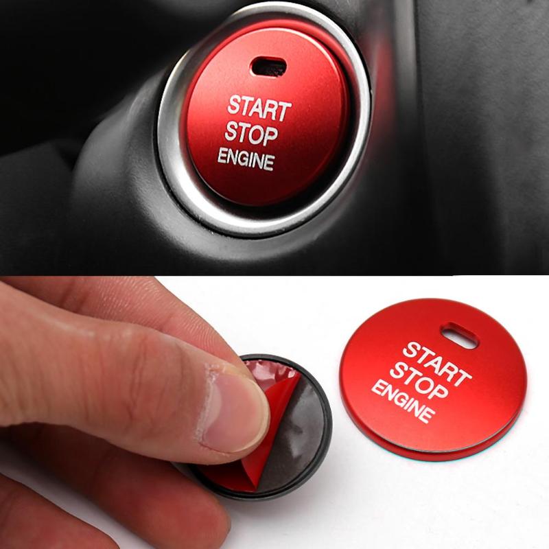Aluminum Car Engine Start Stop Push Button Switch Replace Cover Trim Cap Sticker for Mazda 3 Axela CX-3 CX-4 CX-5 Styling Tools