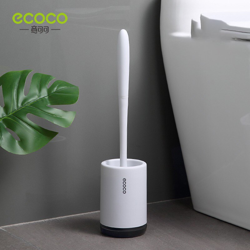Ecoco silikone toiletbørste til wc tilbehør drænbar toiletbørste vægmonteret rengøringsværktøj sæt til badeværelsestilbehør til hjemmet: Sort gulv