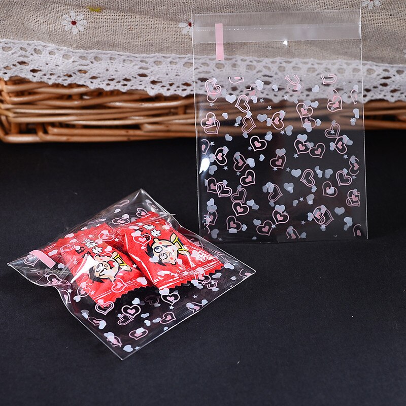 50pcs/lot Cookie 70X70mm Baking Packaging Self-adhesive Transparent Plastic Bag For Biscuits Snack Bake Package