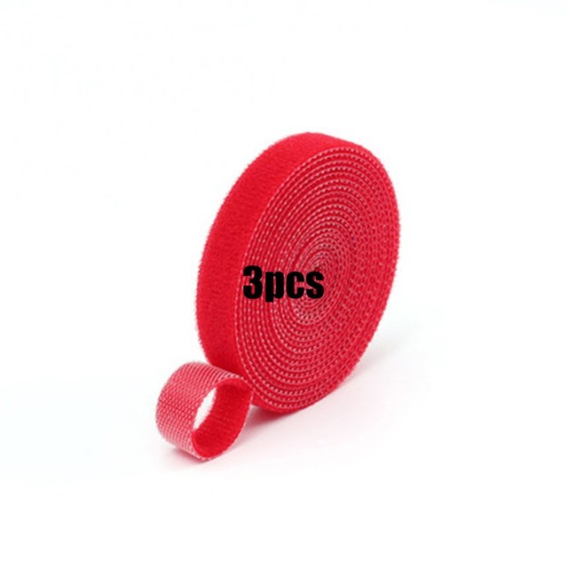 Lazos de nailon para plantas, 5m, lazo de Velcro para jardín, cinta con forma de planta, gancho, lazo de caña de bambú, accesorios de jardín: RED
