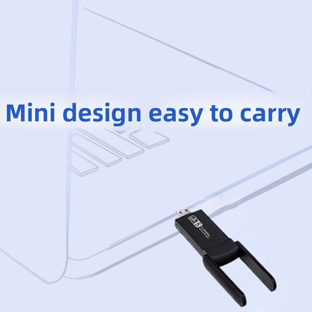 Dual Band WiFi USB Adapter 2 Antenna USB3.0 Interface 1300Mbps WiFi Dongle Driver Free Receiver Wireless Network Card