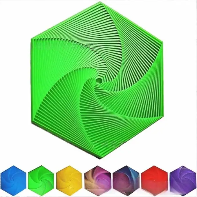 3D-stampato frattale agitarsi esagono 3D Stampato Esagonale Giocattoli Antistress Esagonale Anello Fractale Esagonale spirale Cambia Giocattoli: S / Grigio scuro