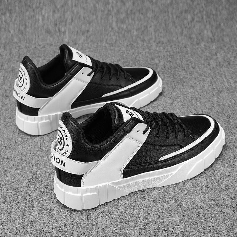 Refafa net røde herresko trendsko high top ins vintersko koreansk trend efterår hvide sko små hvide: Sort / 7.5