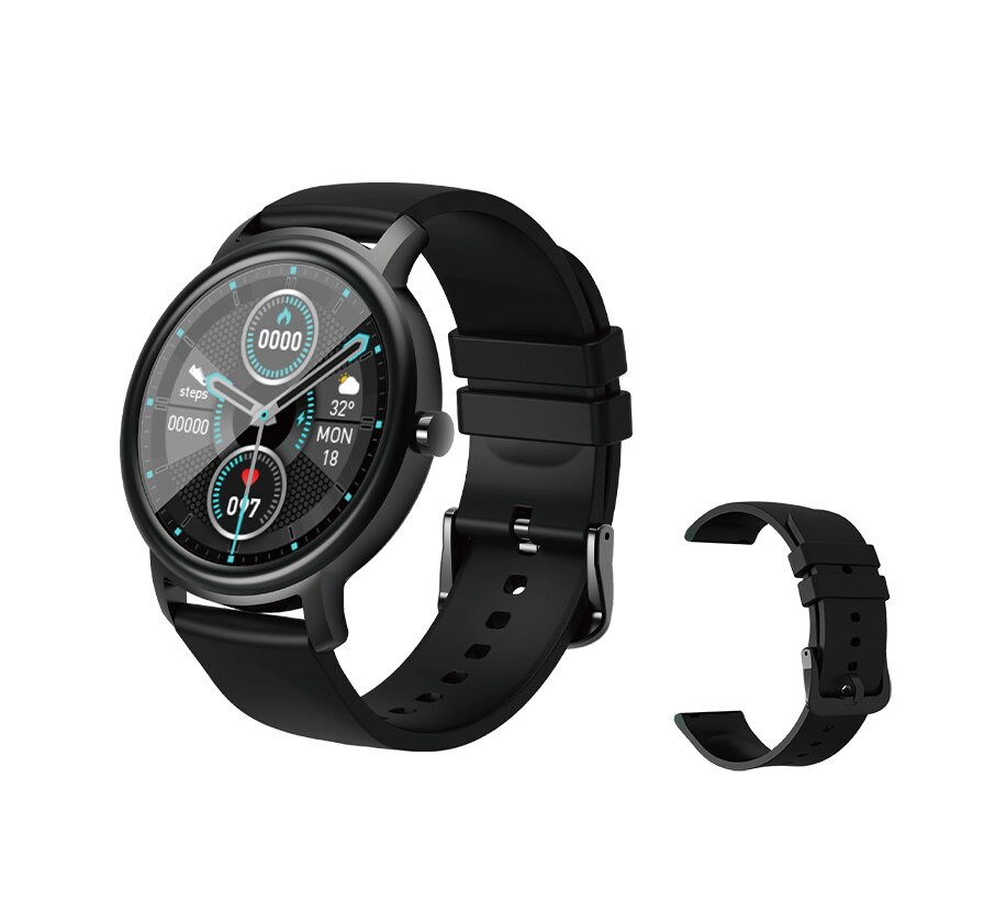 Mibro ar relógio inteligente android ios relógio de fitness ip68 à prova dip68 água bluetooth 5.0 monitor sono freqüência cardíaca rastreador smartwatch: Black Add Black