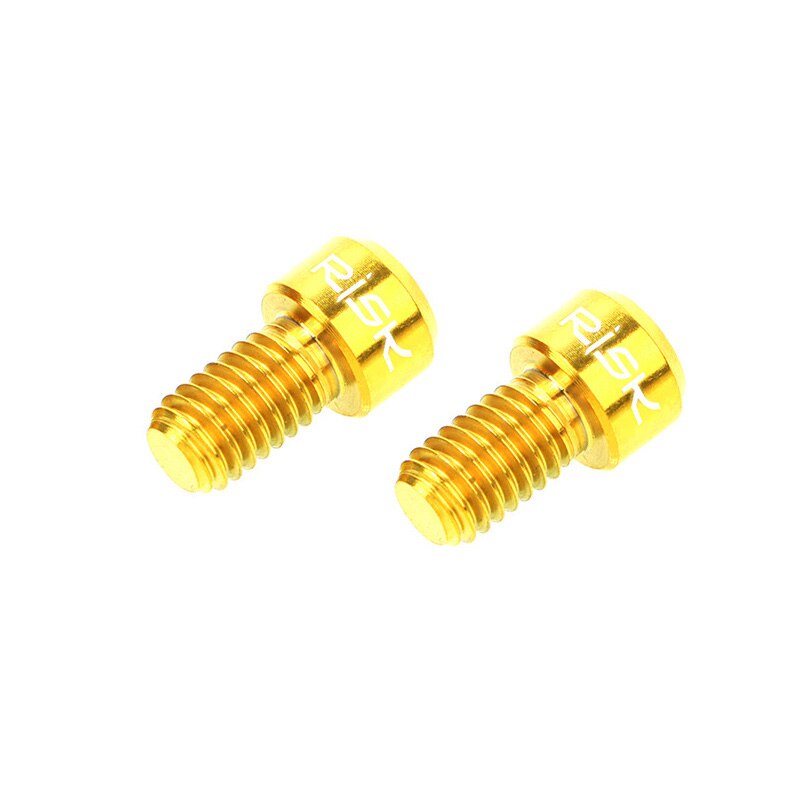 RISIKO 2 stücke M6x10mm Fahrrad Bremse Draht Befestigung Schrauben Titan Fahrrad Inneren Kabel Drücken Schraube MTB Rennrad Brems Linie bolzen Schrauben: Gold