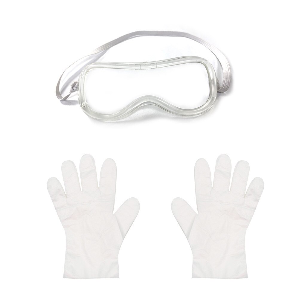 Stofdichte veiligheidsbril stofmasker + veiligheidsbril + wegwerphandschoenen combinatie zwart masker voor industriële werkuitrusting veiligheidsbril  y529: Xhl 200226200