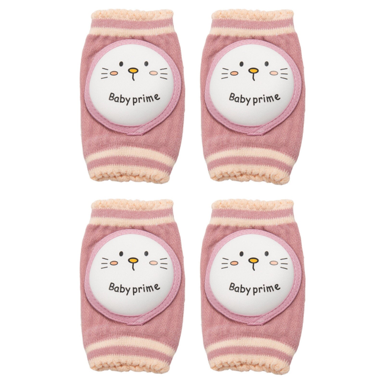 Rodilleras de punto anticaída con estampado de dibujos animados para bebés, Protector de seguridad para bebés, calentador de piernas, 2 pares
