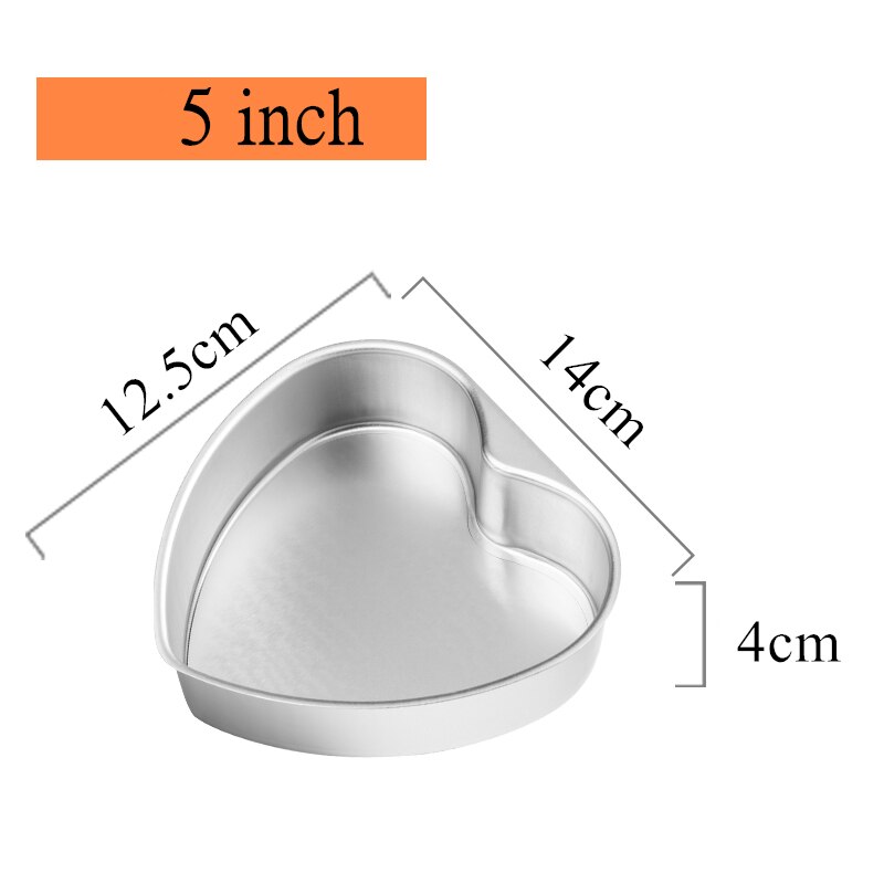 Heart Shaped Cake Pan with Removable Bottom Anodized Aluminum Wedding Birthday Baking Cake Tin Cheesecake Pan Chiffon Cake Mold: 1 piece 5-inch pan