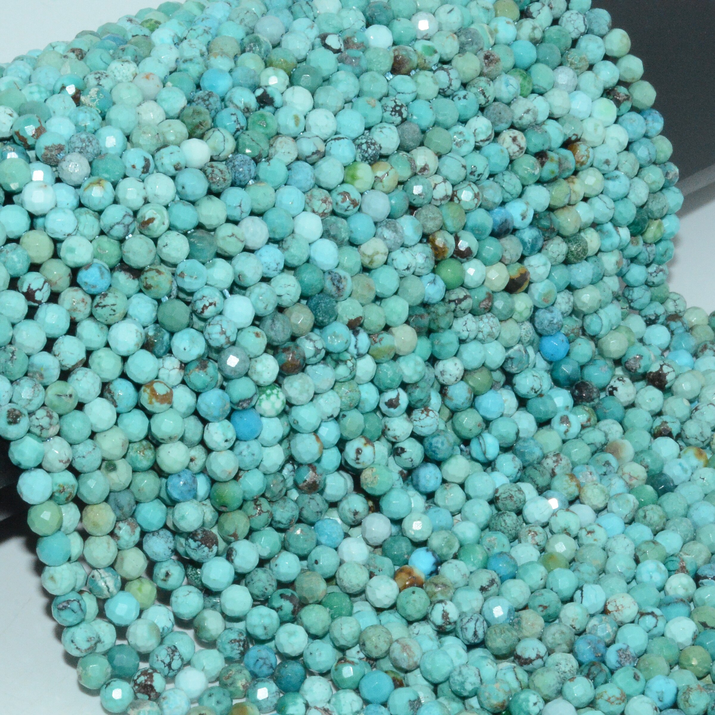 4.2mm facettierte, runde perlen aus natürlichem hubei-türkis