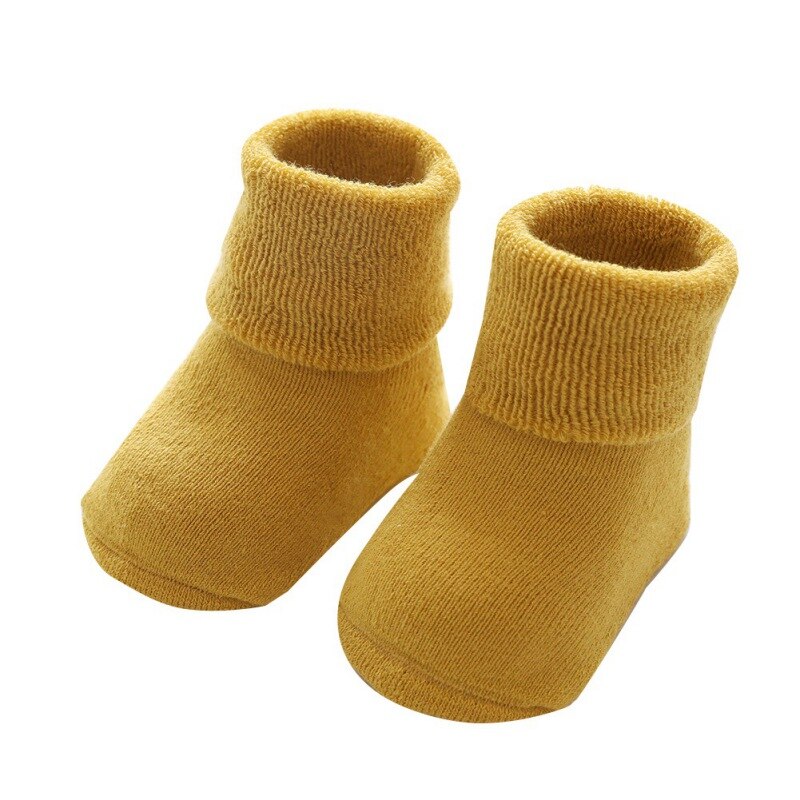 Vinter baby sokker med gummi prik drenge pige sokker spædbarn bomuld baby benvarmere børn gulv sokker skridsikre baby step sokker: Y / 6-12m
