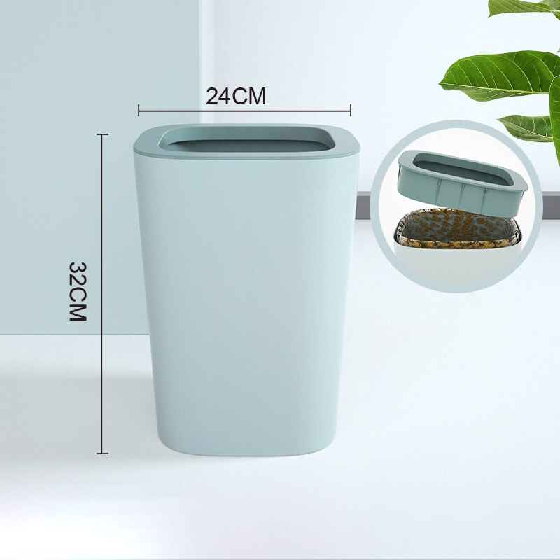 15L Nordic Plastic Vuilnisbak Garbage Dust Bin Opslag Emmer Papiermand Home Office Afvalbak Zonder Deksel Prullenbak
