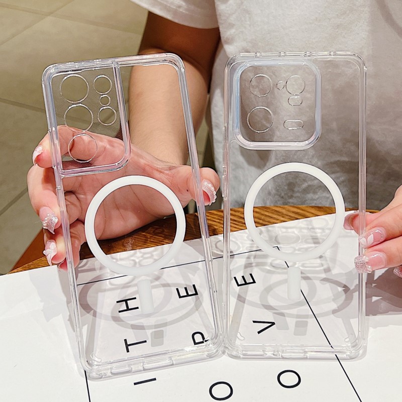 Trasparente per Magsafe Custodia per Xiaomi Mi 15 14 13 pro ultra 13T 14T Redmi Nota 13 14 4G 5G coperchio rigida antiurto magnetica