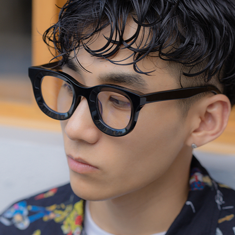 Vintage matt tykk acetat firkantet briller innfatning menn kvinner trendy briller koreansk håndlaget retro helinnfatning briller