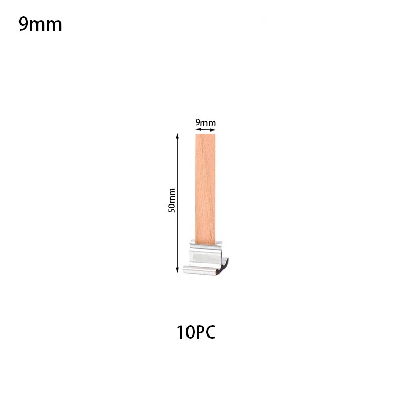10PC Wooden Candles Wick With Sustainer Tab Candle Wick For DIY Candle Making Supplies Handmade Soy Parffin Wax Wick 6-13cm: 9x50mm-10PC