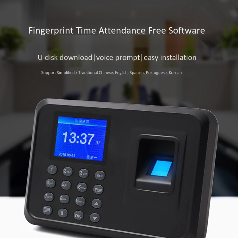 Fingerprint Attendance Machine Biometric ligent Fingerprint Time Attendance Machine Time Recorder Machine EU Plug: Default Title