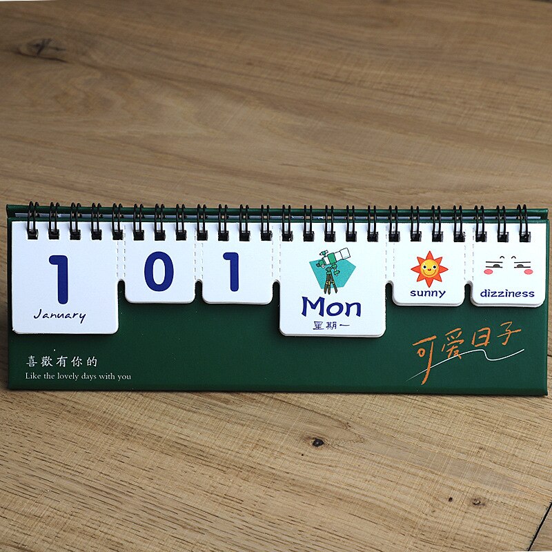Solid Color Desk Calendar Mini Tearable Perpetual Calendar Daily Table Planner .01.12