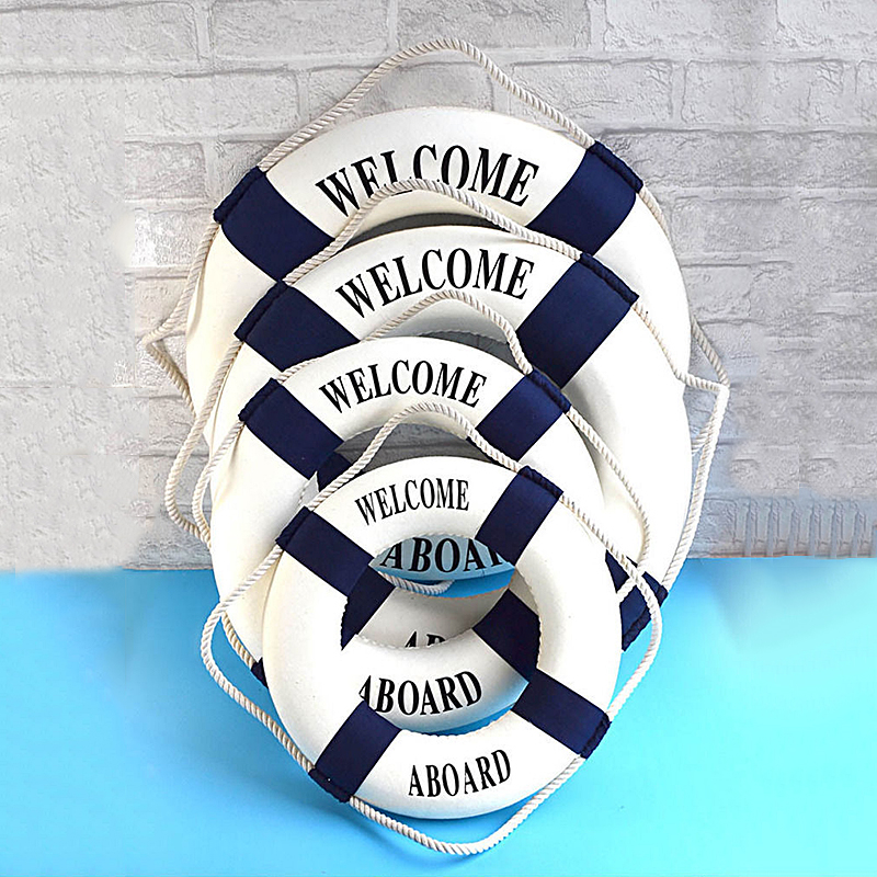 Style nautique bienvenue bouée de sauvetage décorative maison Marine plage décoration murale
