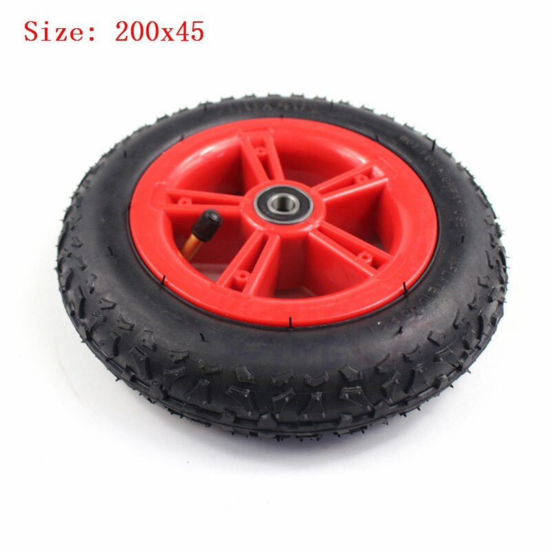 200X40 Wiel 8 Inch Binnenband Wiel Non Slip Rubber Band Voor Scooter Accessoires Kinderwagen Vouwfiets: Rood