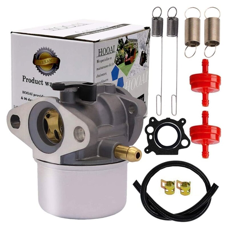 AUMEL Kit Carburateur 799868 Pour Briggs & Stratton Avec Bougie, Filtre à Air, Joint, Soupape Et Filtre à Huile - Compatible 498170 497586