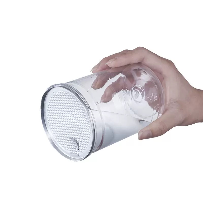 Lata vacía de 350ml, cubierta de aluminio, tarro de plástico transparente, sello de botella de PET para café, latas de té con burbujas, tapa de anillo de lámina para conservas, boca de botella E