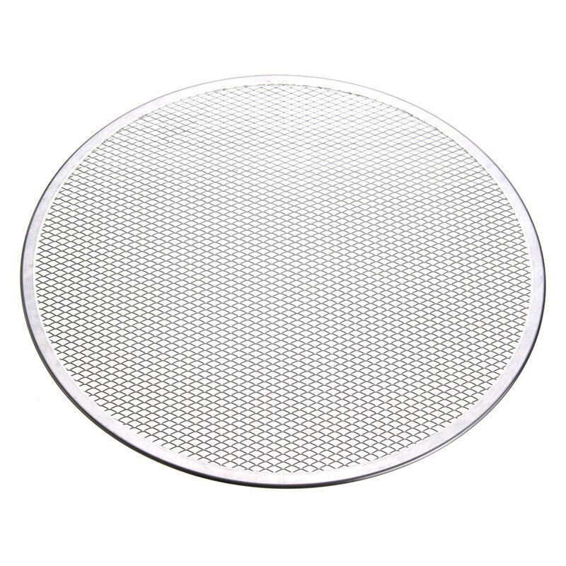 Naadloze Aluminium Pizza Screen Mesh 6 "8" 9 "10" 12 "14" 16 "Pizza scherm Lade Aluminiumlegering Dichtheid Gelijkmatig Verdeeld geen Roest