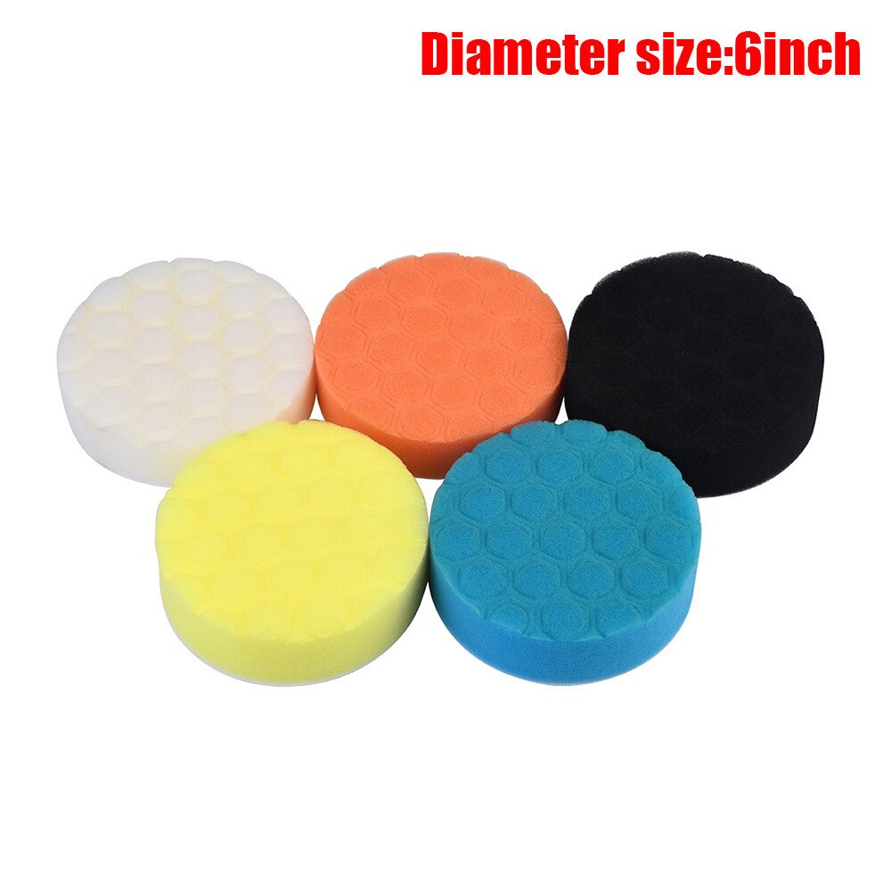 5 Stks/set Auto Spons Polijsten Pad Hand Tool Voor Auto Polijstmachine Wax 3/4/5/6/7 Inch optioneel Buffing Spons Polijsten Pad Kit # YL6: B