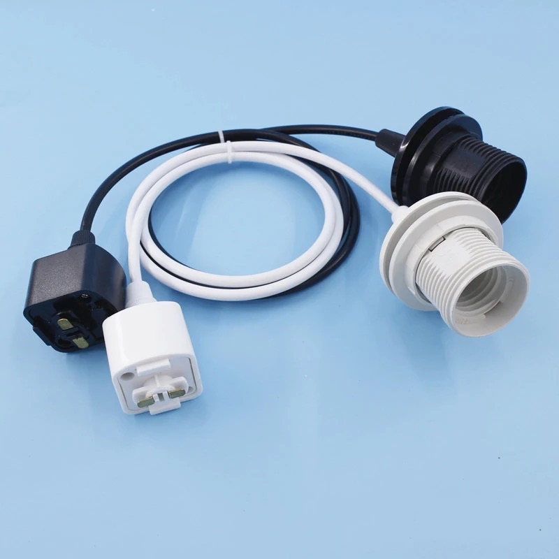 Zwart/Wit Hangende Lichtbaan E27 Licht Keuken Lamp Zolder Restaurant 0.5M-2M Twee Sporen Licht Ophanging Kabel Lichtbasis