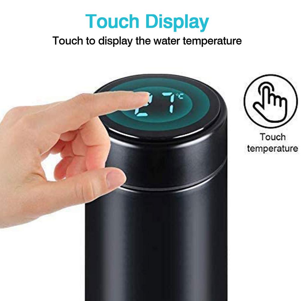 500ML Smart Thermos Water Bottle Led Digital Temperature Display Stainless Steel Coffee Thermal Mugs Intelligent Insulation Cups